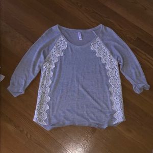 Grey lace blouse